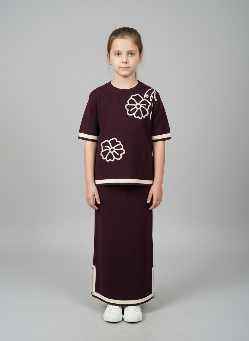 Women's Floral Embroidered Knitted Top