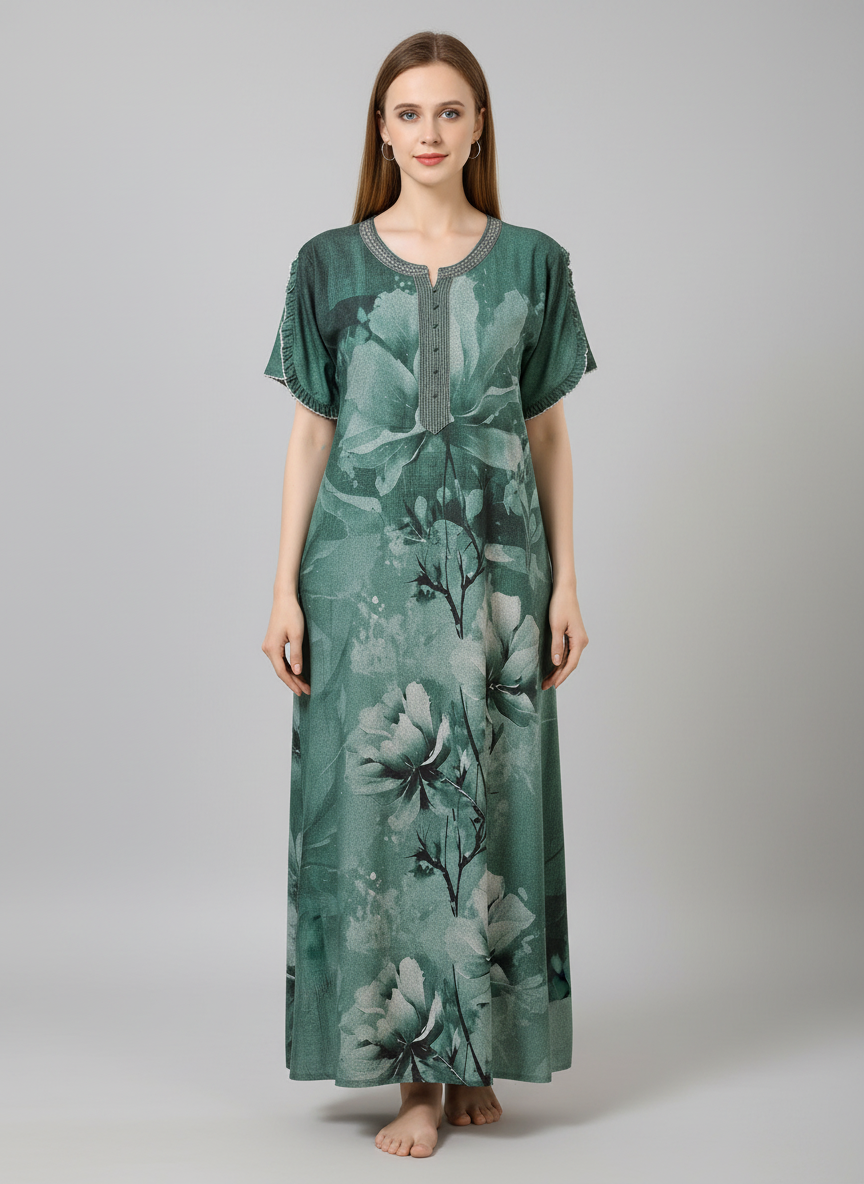 Women's Alpine Digital Floral Printed Nighty