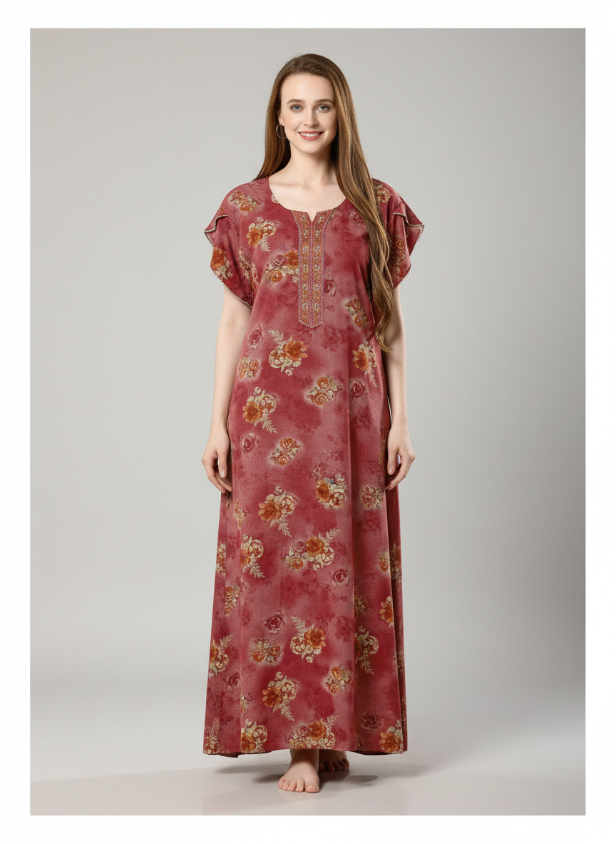 Women's Floral Premium Alpine Nightwear Dress