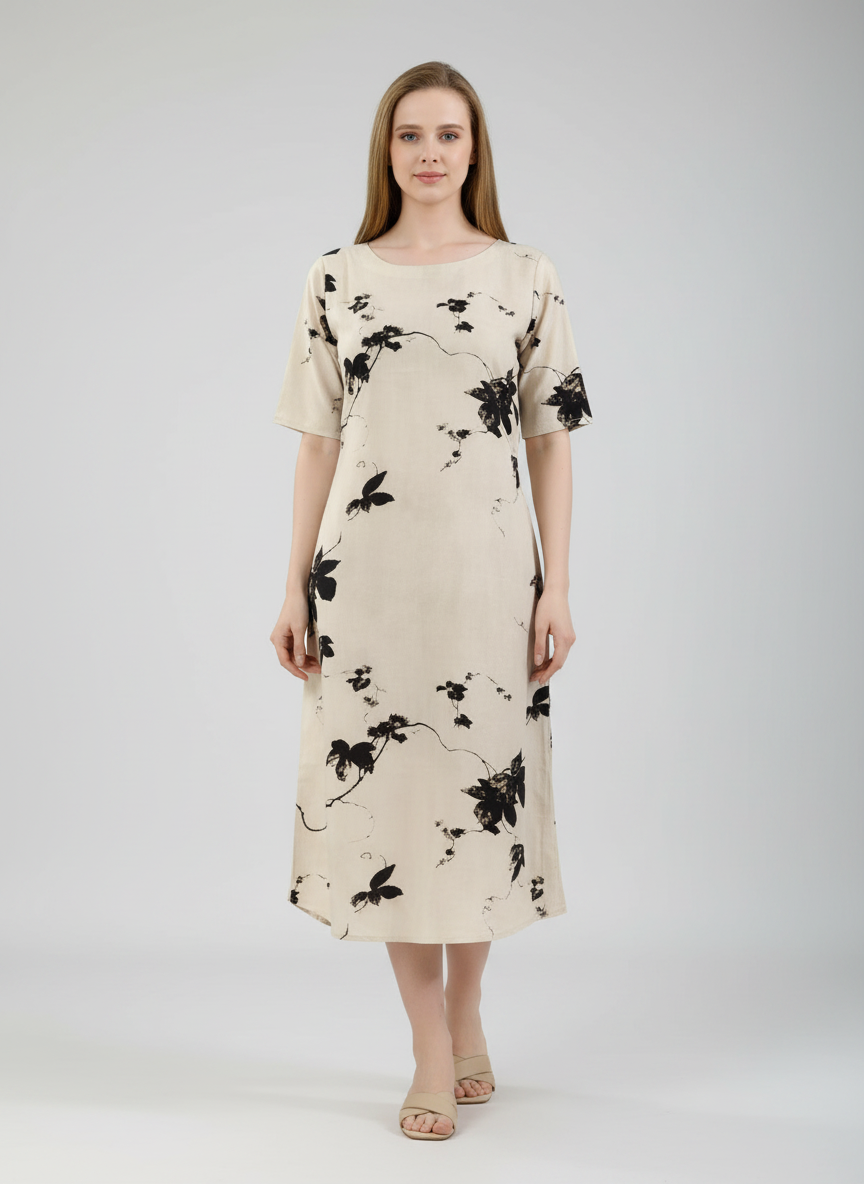 Women's Airflow Floral Print Midi Nightwear