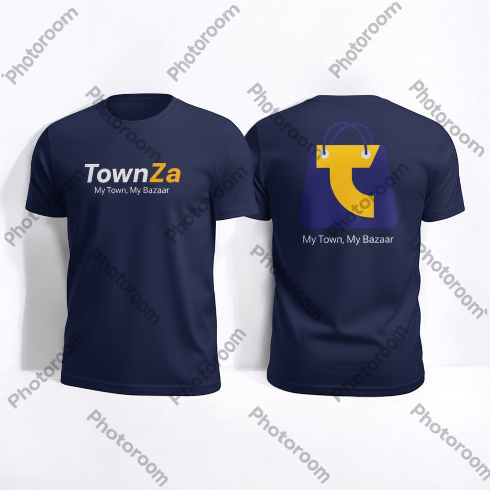 Navy Blue TownZa Graphic Print T-Shirt