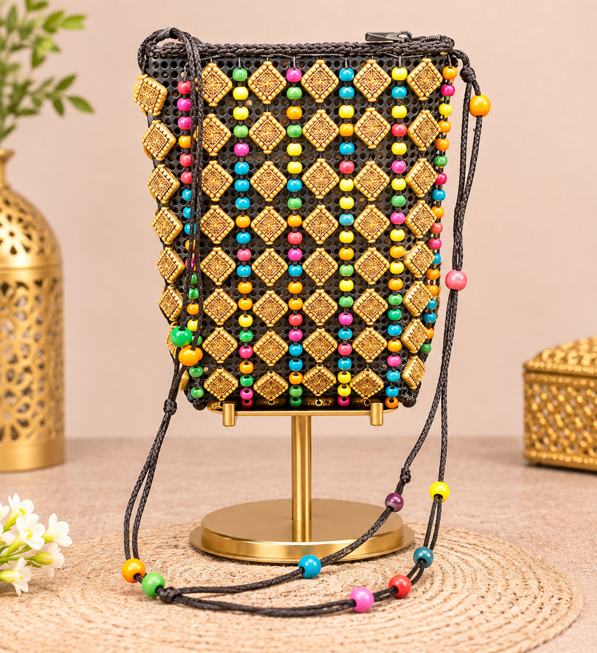 Handcrafted Beaded Sling Bag